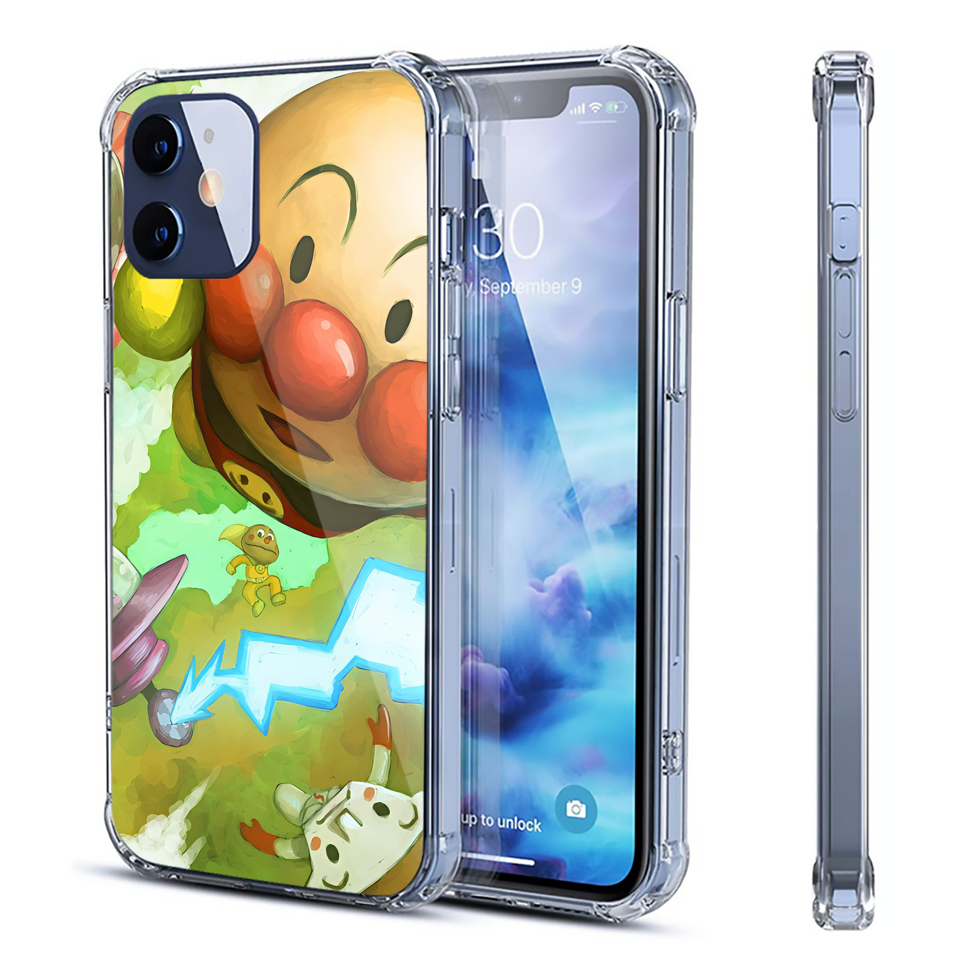 （画像用） アンパンマン Anpanman 【iPhone 12シリーズ対応】透明スマホケース（クリアソフトケース）